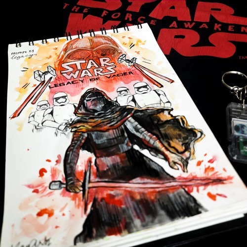 Dynamic Star Wars-inspired legacy artwork in comic style