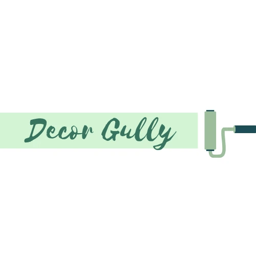 Horizontal Decor Gully logo with minimal green line and brand text