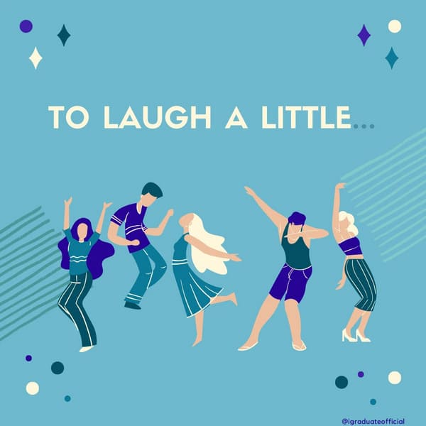 Inspirational social media post with illustrated characters and positive quote