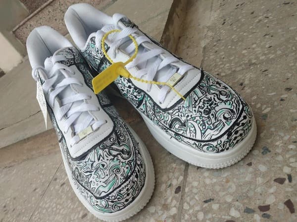 Nike Air Force custom music love sneakers front view