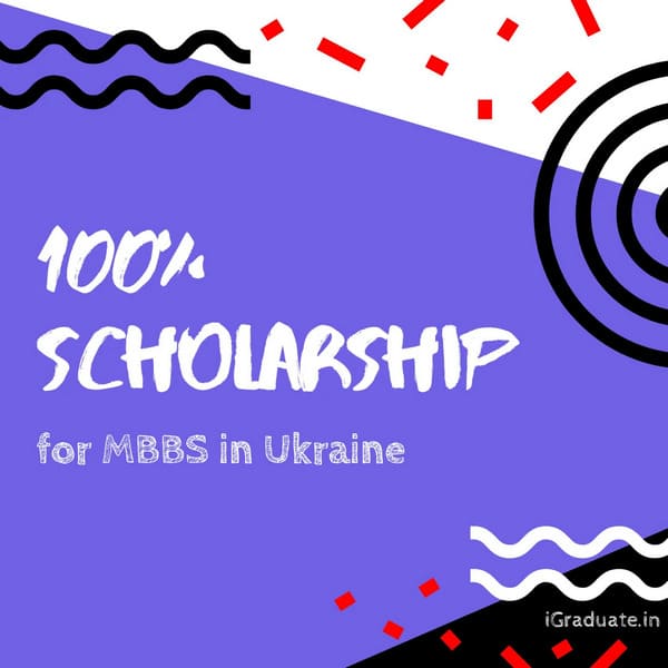Purple scholarship social media post design for MBBS in Ukraine