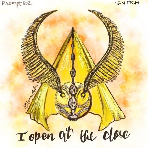 Golden snitch fantasy illustration inspired by magical themes