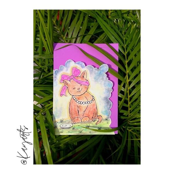 soft pastel artwork of a cat