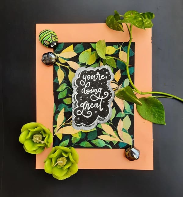 watercolor artwork quote you are doing great